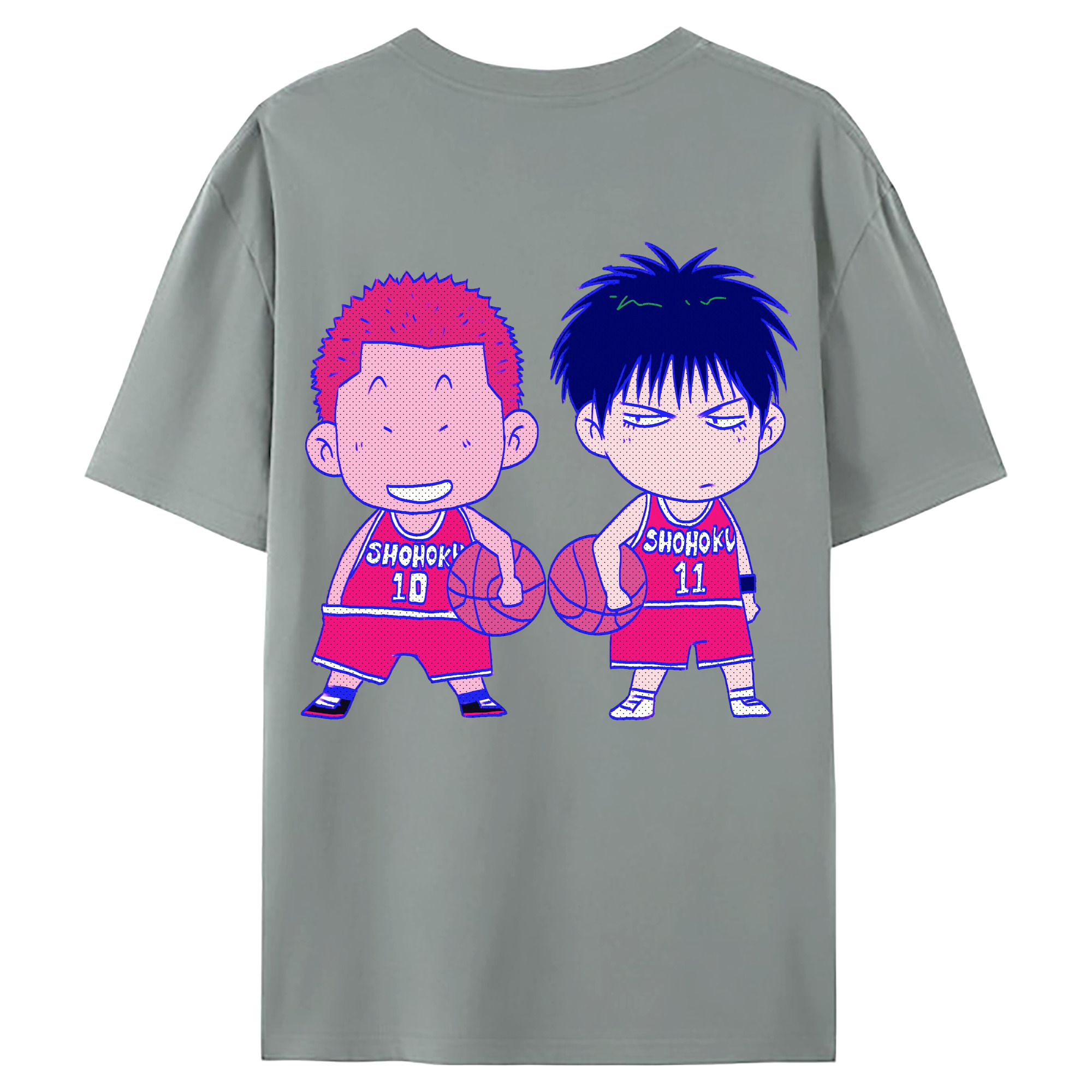 （画像用） SLAM DUNK／スラムダンク 綿100％ メンズ半袖Tシャツ（バックプリント） 通気性